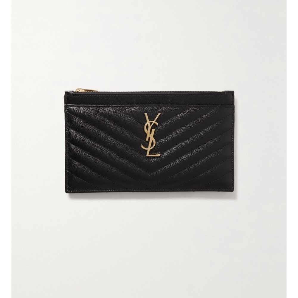 SAINT LAURENT monogramme quilted texture, leather pouch.